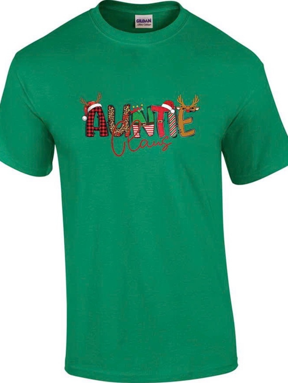 Green 'Auntie Claus' Holiday Graphic Tee